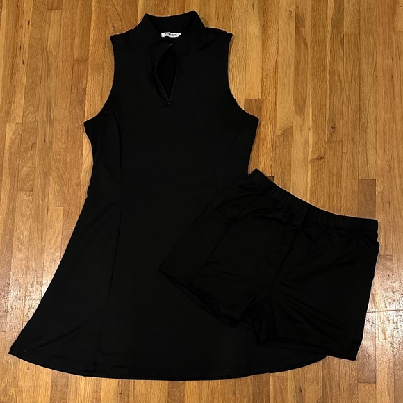 heledo Dresses & Skirts - Heledo | Women’s Black Sleeveless Dress with Shorts Set